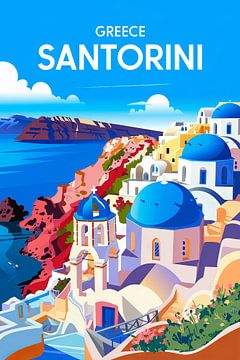 Discover magical Santorini by Poster Art Shop