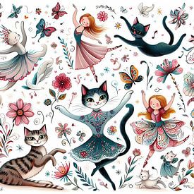 Tanzende Katzen von Tatjana Korneeva