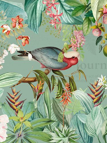 Vintage Mystic Tropische Vögel Dschungel