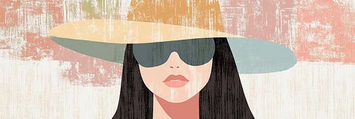 Femme tranquille avec chapeau