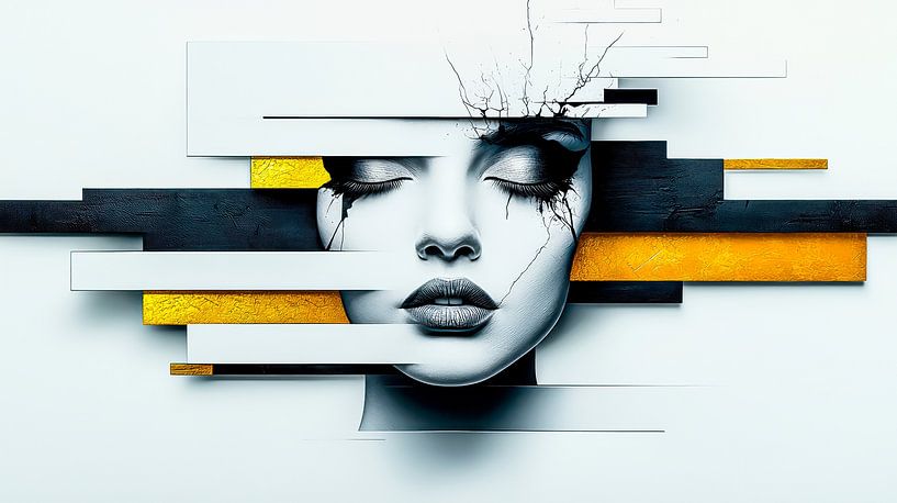 Fragmentierte Stille – Zerbrechliche Balance von Klaus Tesching - Art-AI