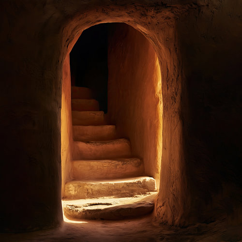 Oude doorgang trap