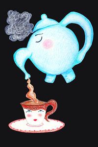 Théière et tasse à thé
