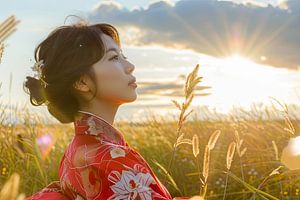 malerische japanische Frau Asien
