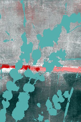 Abstracte Botanische Bohemen. Een moderne chique mix van eucalyptusbladeren in groen, roze en grijs.