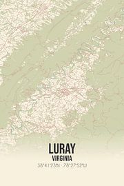 Alte Karte von Luray (Virginia), USA. von Ortsdrucke