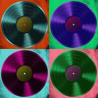 Vintage Vinyl Records Pop Art