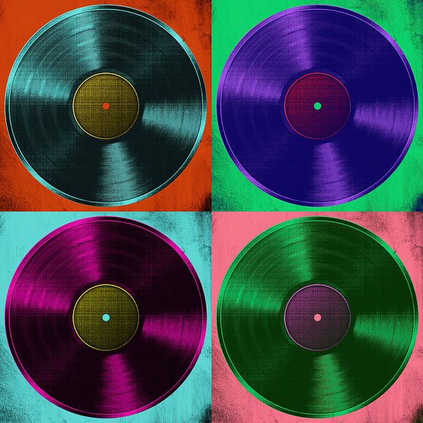 Vintage Vinyl Records Pop Art van Andreea Eva Herczegh