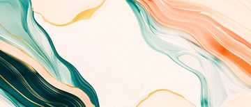 Zachte golven in pastelkleuren van Poster Art Shop