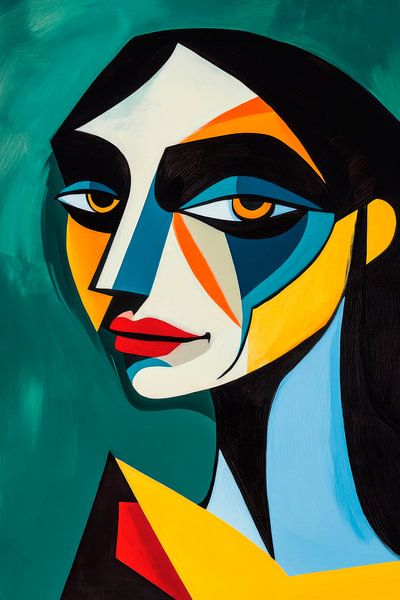 Colourful interpretation of a woman's portrait by Poster Art Shop