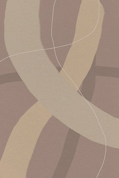 Moderne abstracte kunst. Organische lijnen pastelkleuren nr. 8 van Dina Dankers