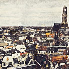 Utrecht stad (schildering) sur Bert Hooijer