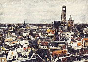 Utrecht stad (schildering) van Bert Hooijer