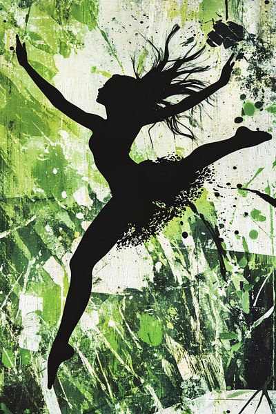 Dancing silhouette in green nature by Imperial Art House