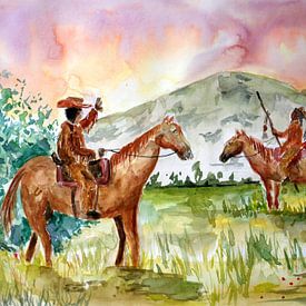 Cowboy meets Native American by Sebastian Grafmann