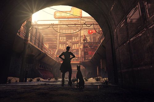 Abandoned futuristic city