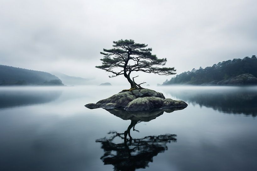 Insel im Nebel von fernlichtsicht