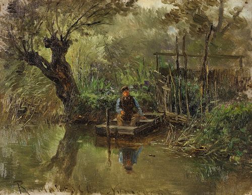 Paysage de pêche de Carlos de Haes, paysage antique