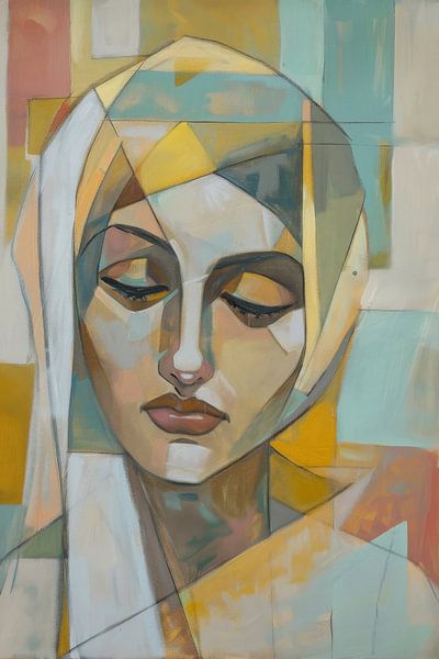 Cubist portrait of a woman by Poster Art Shop