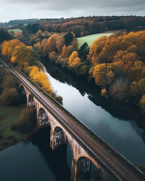 Viadukt in schöner Landschaft von fernlichtsicht