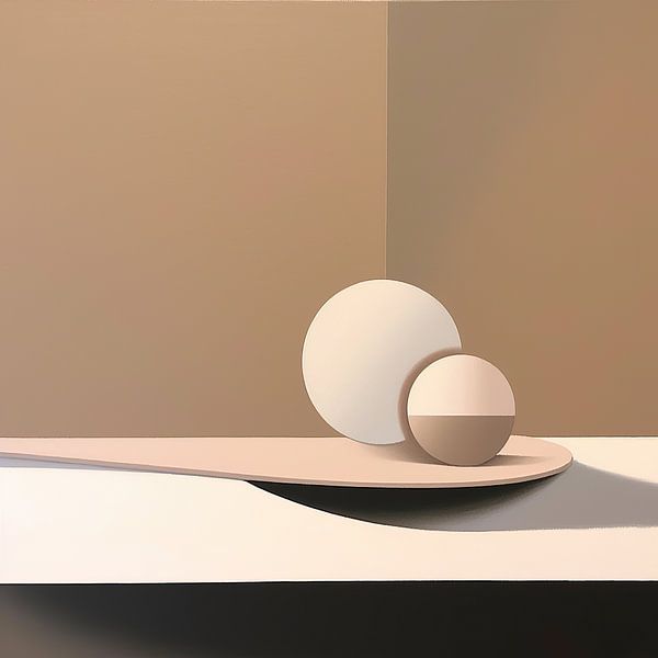 Taupe Minimalisme van ARTEO Schilderijen