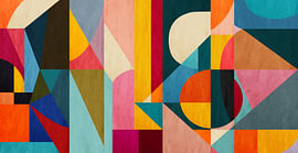Vibrant mid-century modern geometry by Angel Estevez