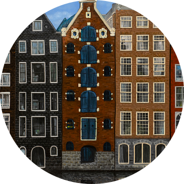 Amsterdamse grachtenpanden schilderij van Carolien Bol