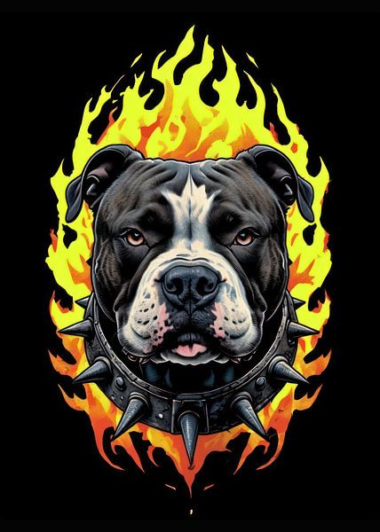 Pitbull portret van artisticdesign1903
