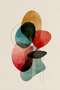 Abstracte vormen aardetinten moderne compositie