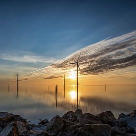 Sonnenuntergang IJsselmeer von Geertjan Kuper