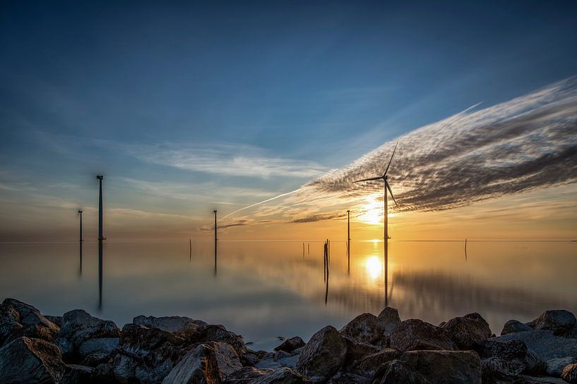 Sonnenuntergang IJsselmeer von Geertjan Kuper