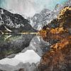 Almsee, Österreich landschapsschilderij #waterverf van JBJart Justyna Jaszke