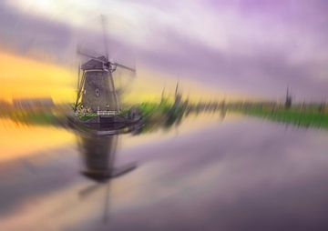 Mills on the kinderdike by Ronald van de Steeg