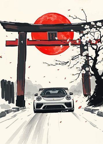 Porsche 911 GT3 RS Red Sun and Torii Gate 4