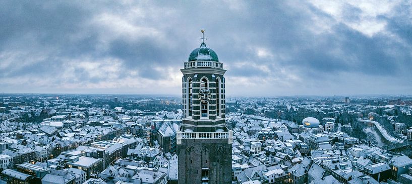 Zwolle Peperbus church tower during a cold winter sunrise by Sjoerd van der Wal Photography