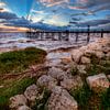French fishing cottage (carrelet) at sunset on the Gironde. by Tammo Strijker
