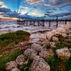 Carrelet au coucher du soleil sur la Gironde. sur Tammo Strijker