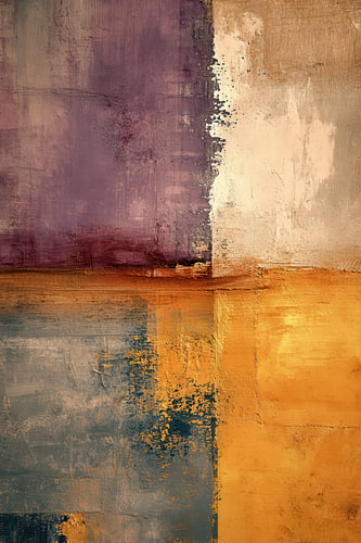 Ocre et aubergine - Peinture abstraite géométrique sur Joriali Art abstrait