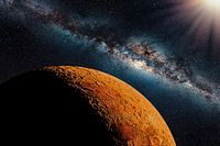 Planeet Mars in het zonnestelsel
