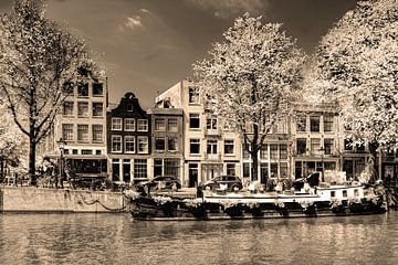 Prinsengracht Jordaan Amsterdam Pays-Bas Sepia