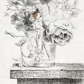 The Butterflies & The Vase with Flowers by Marja van den Hurk