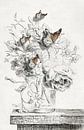 The Butterflies and The Vase with Flowers by Marja van den Hurk thumbnail