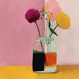 Colourful still life with flowers