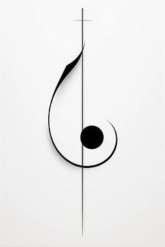 Minimalistische schwarz-weiße Musiknote von haroulita