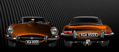 Jaguar E-Type Series I in copper double view