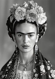 Frida Poster Print Noir et Blanc sur Niklas Maximilian