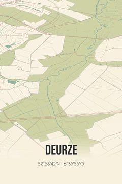 Carte ancienne de Deurze (Drenthe) sur Rezona