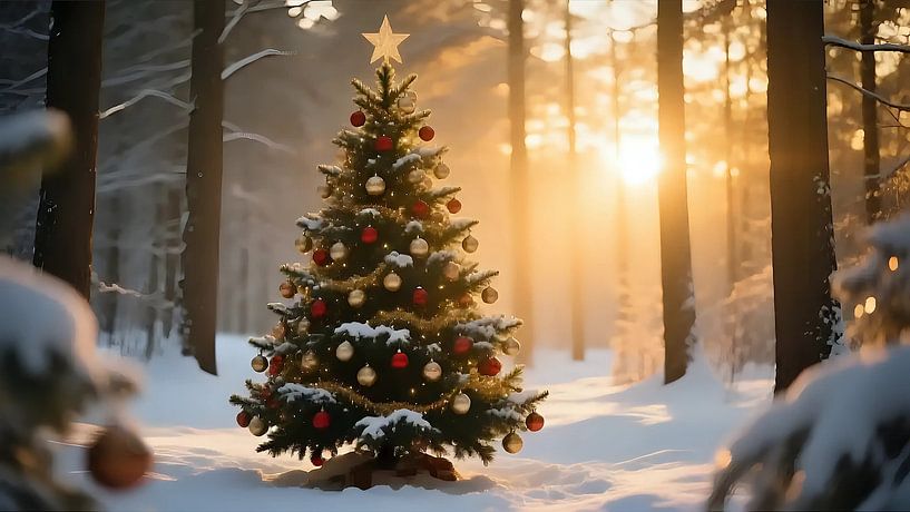 Winterliche Magie im Waldlicht von Jean Pierre