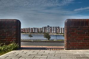 Wilhelmshaven-view to the south town over the Bontekai by Rolf Pötsch