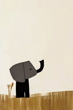 Cute minimalist elephant art by Art & Soul Creations